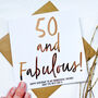Fifty And Fabulous | 50th Birthday Card For Her, thumbnail 1 of 3
