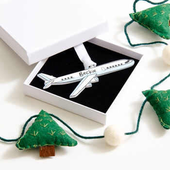 Personalised Plane Christmas Bauble Decoration, 2 of 7