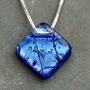 Blue Fused Glass Pendant Necklace, thumbnail 1 of 10