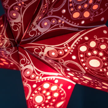 Red Paper Star Decoration, 7 of 9