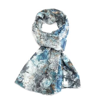 Winter Abstract Flowers Print Scarf, 2 of 10