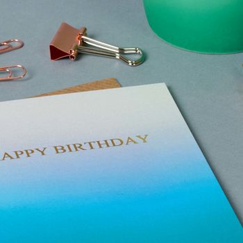 Blue Gradient Happy Birthday Card, 2 of 2