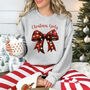 Christmas Girly Fairy Lights Bow Sweatshirt, thumbnail 3 of 6
