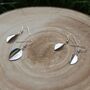 Leaf Drop Earrings In Sterling Silver, thumbnail 1 of 6