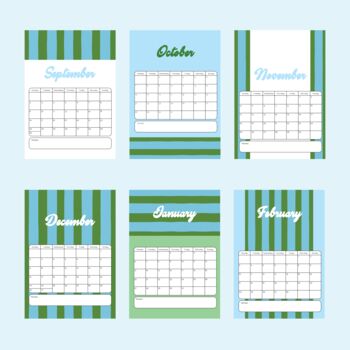 Academic 24/25 Striped Calendar Blue, 4 of 4