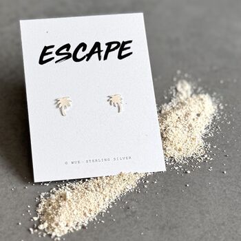 Escape Palm Tree Earrings In Sterling Silver, 5 of 5