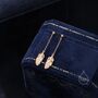 Delicate Feather Drop Stud Earrings, thumbnail 2 of 11
