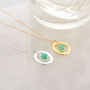Halo Birthstone Necklace Chrysoprase May In Silver, thumbnail 1 of 7