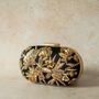 Maisha Black Silk Oval Clutch, thumbnail 1 of 4