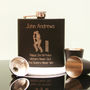Engraved Hip Flask With Cricketer Design, thumbnail 1 of 3