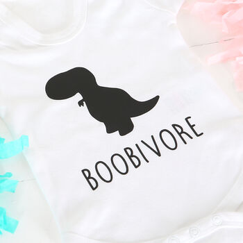 New Baby Boobivore Dinosaur Baby Grow Vest, 2 of 2