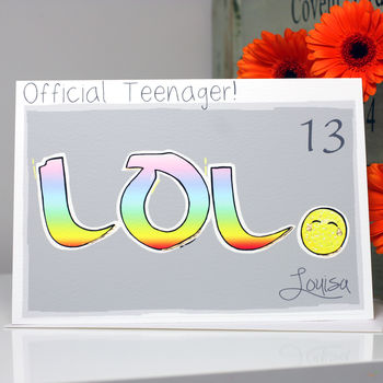 Personalised Lol Teenager 13th Birthday Card, 2 of 4