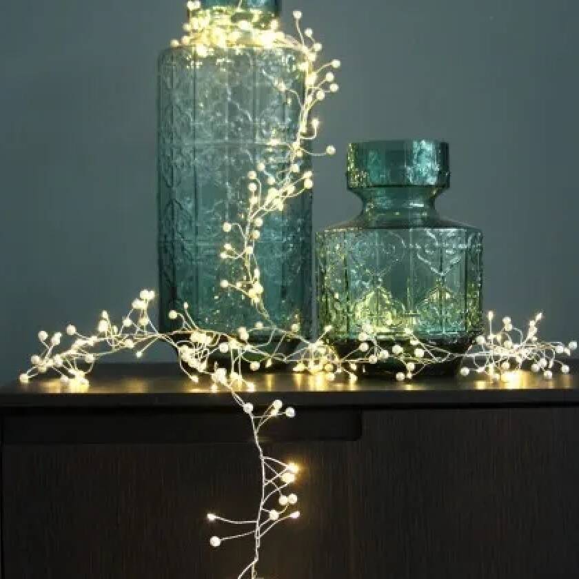 Pearl Cluster Battery Or Mains Fairy Lights, 1 of 6