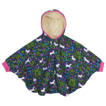 Girls Unicorn Poncho Jacket | Organic Cotton, 4 of 11