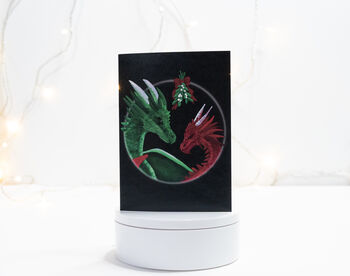 Dragon Mistletoe Christmas Card, 4 of 6