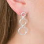 Sterling Silver Triple Circle Earrings, thumbnail 1 of 3
