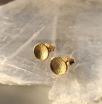 Small Textured Round Stud Earrings, 7 of 12