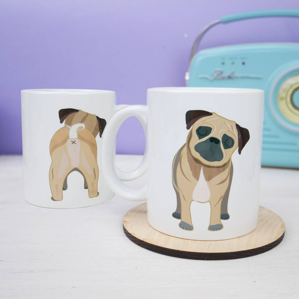 Pug Mug Funny Pug Butt Reverse Mug By Hoobynoo | notonthehighstreet.com