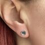 Sterling Silver Rose Bud Stud Earrings, thumbnail 4 of 5
