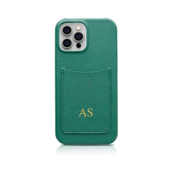 Personalised Leather Pebble Phone Case With Card Holder, 5 of 5
