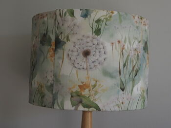 Green And Mustard Dandelion Lampshade, 4 of 8