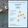 Pack Of 12 Daisy Original Personalised Wedding Invitations, thumbnail 1 of 6