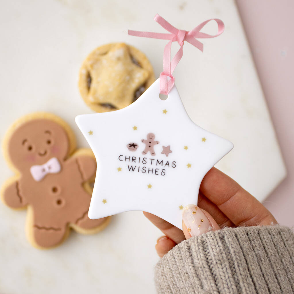 Christmas Wishes Star Ceramic Keepsake Boxed