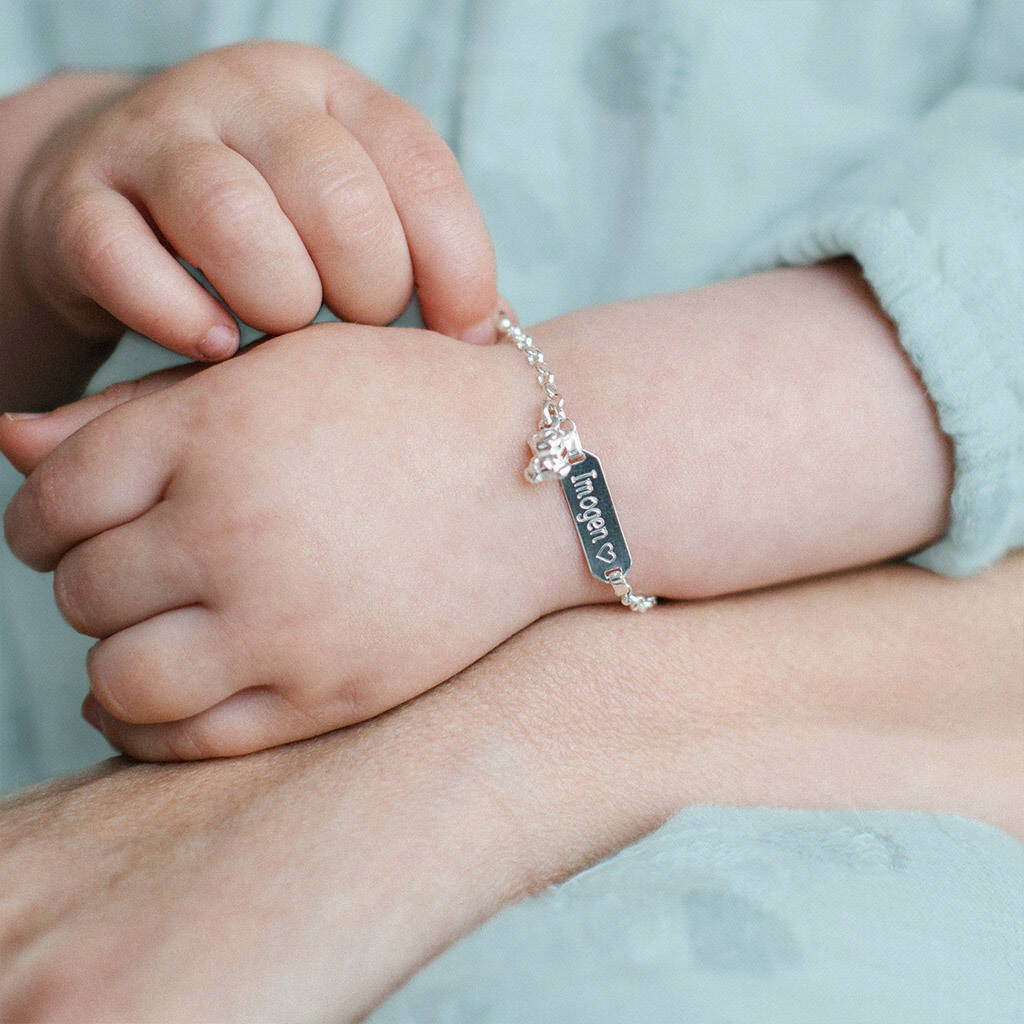 Personalized Baptism Gift Baby Bracelet and Charm Christening  Etsy