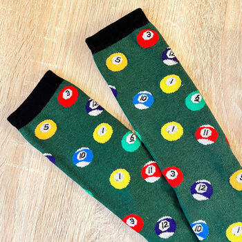 Personalised Mens Pool Ball Socks In A Gift Box, 3 of 9