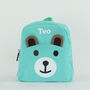 Personalised Canvas Teddy Toddler Backpack Mint, thumbnail 1 of 4