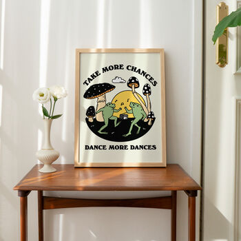 'Take More Chances' Dancing Frogs Quote Print, 3 of 12