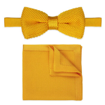 Mustard Yellow Diamond End Knitted Neck Tie In 100% Soft Polyester, 10 of 11