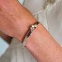 Personalised Crossover Bangle With Silver Daisy, thumbnail 2 of 6