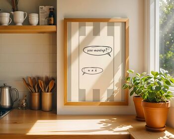 You Moving? Beige Art Print, 6 of 6