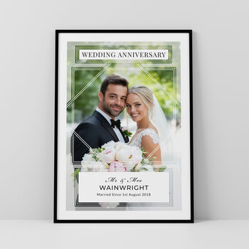 Wedding Anniversary Couples Photo Print Personalised Anniversary Gift, 3 of 5