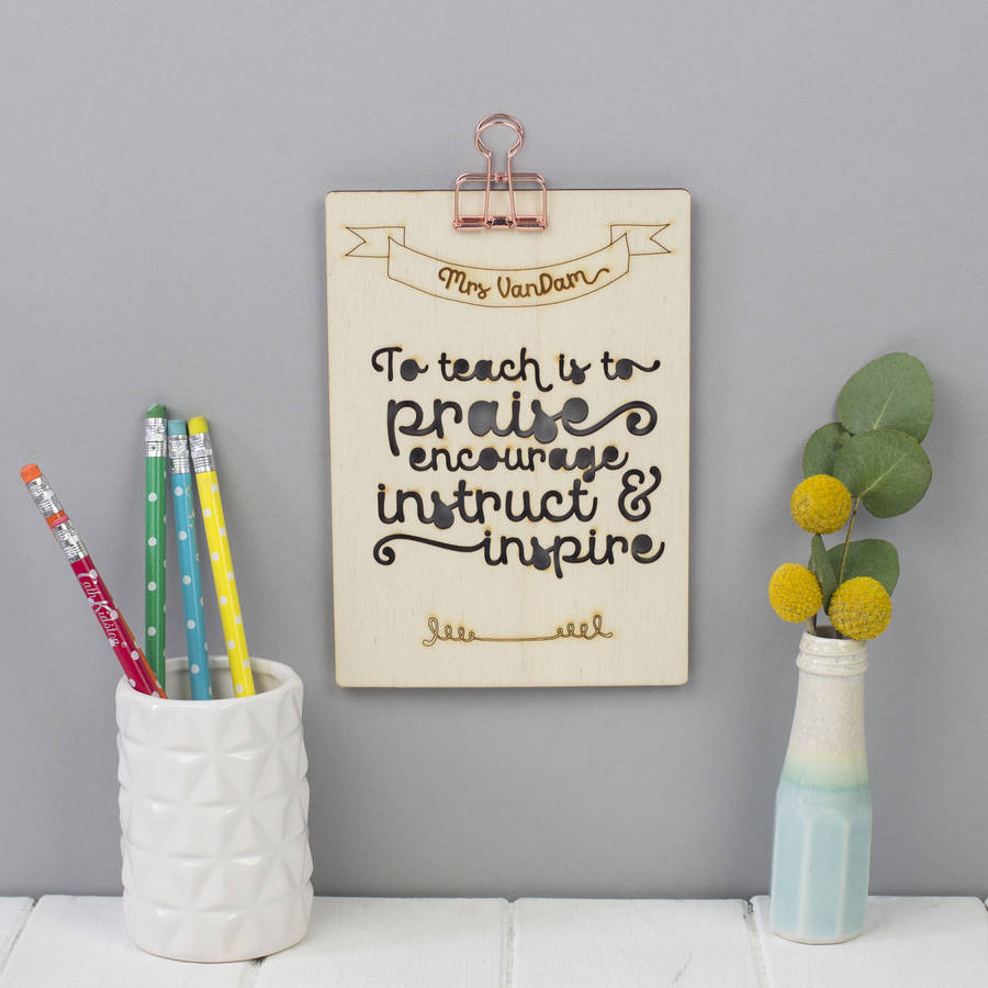 Teacher Thank You Personalised Wooden Wall Art By We Are Scamp 