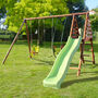 Colza Wooden Swing Set With Slide, thumbnail 1 of 11