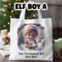 Personalised Christmas Breakout Elf Tote Gift Bag, thumbnail 2 of 6