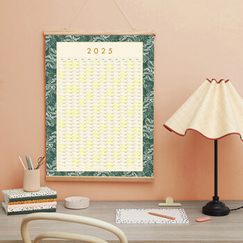 2025 Green Botanical Wall Planner, Calendar, 3 of 4