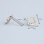Sterling Silver Pig Face Stud Earrings, thumbnail 3 of 5