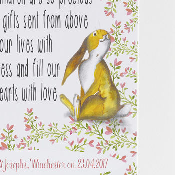 Christening Gifts Girls Boys Print Rabbit, 11 of 12