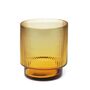 Amber Retro Ribbed Glass Tumbler Glass, thumbnail 2 of 4