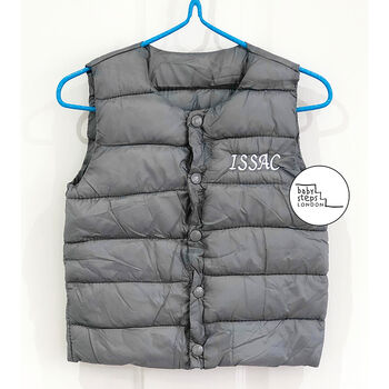 Personalised Button Padded Jacket Body Warmer Gilet, 2 of 6
