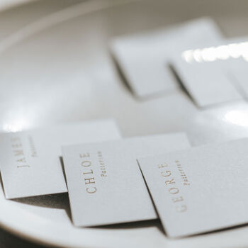 Gold And Grey Name Place Cards, 4 of 4