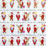 Cute Santa Luxury Gift Wrap, Wrapping Paper, thumbnail 2 of 3
