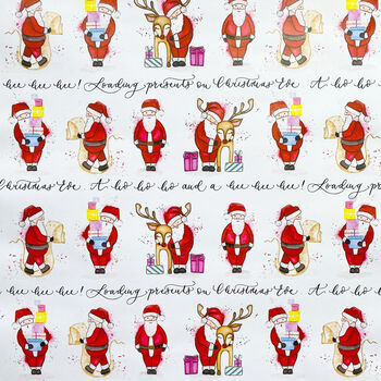 Cute Santa Luxury Gift Wrap, Wrapping Paper, 2 of 3