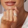 Sterling Silver And Crystal Feather Ring, thumbnail 1 of 6
