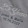 Personalised Silver Wedding Anniversary Grey Blanket, thumbnail 2 of 5