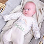 Personalised Organic Handmade Bunny Sleepsuit, thumbnail 1 of 5