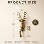 Vintage Brass Deer Wall Hooks Set Of Two, thumbnail 6 of 9